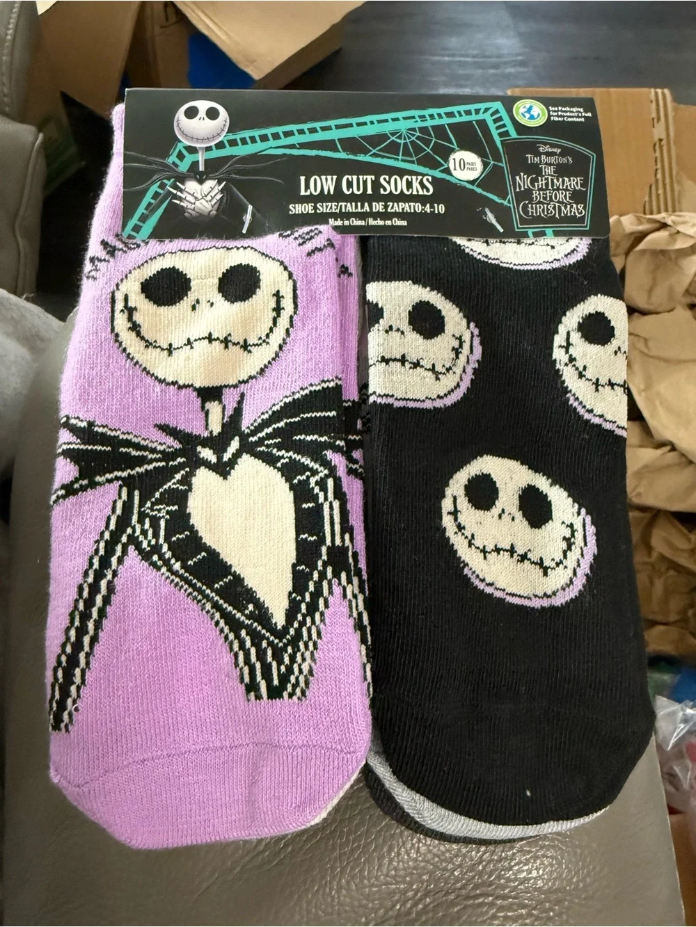 Disney Nightmare Before Christmas low cut socks. 10 pair Size 4-10